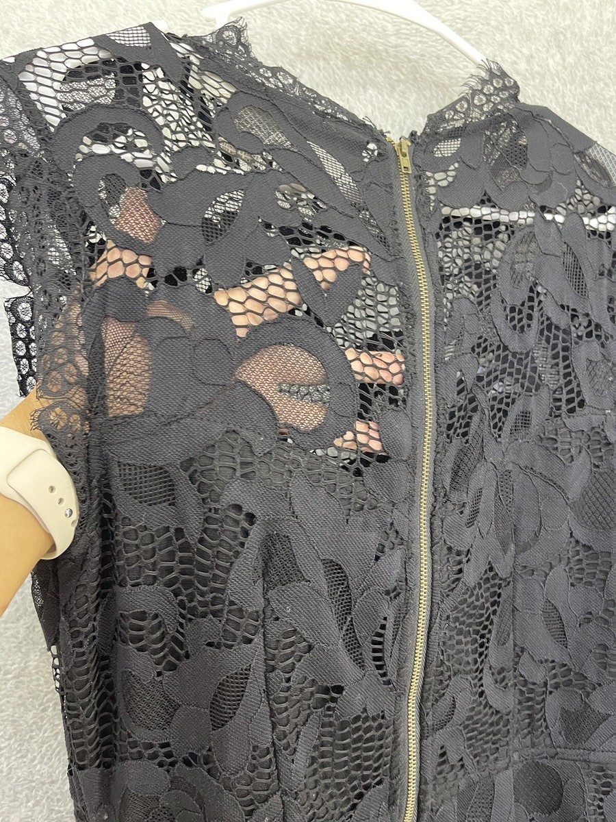 Sans Souci Women's Dress Black Lace Sheath Size Medium | eBay