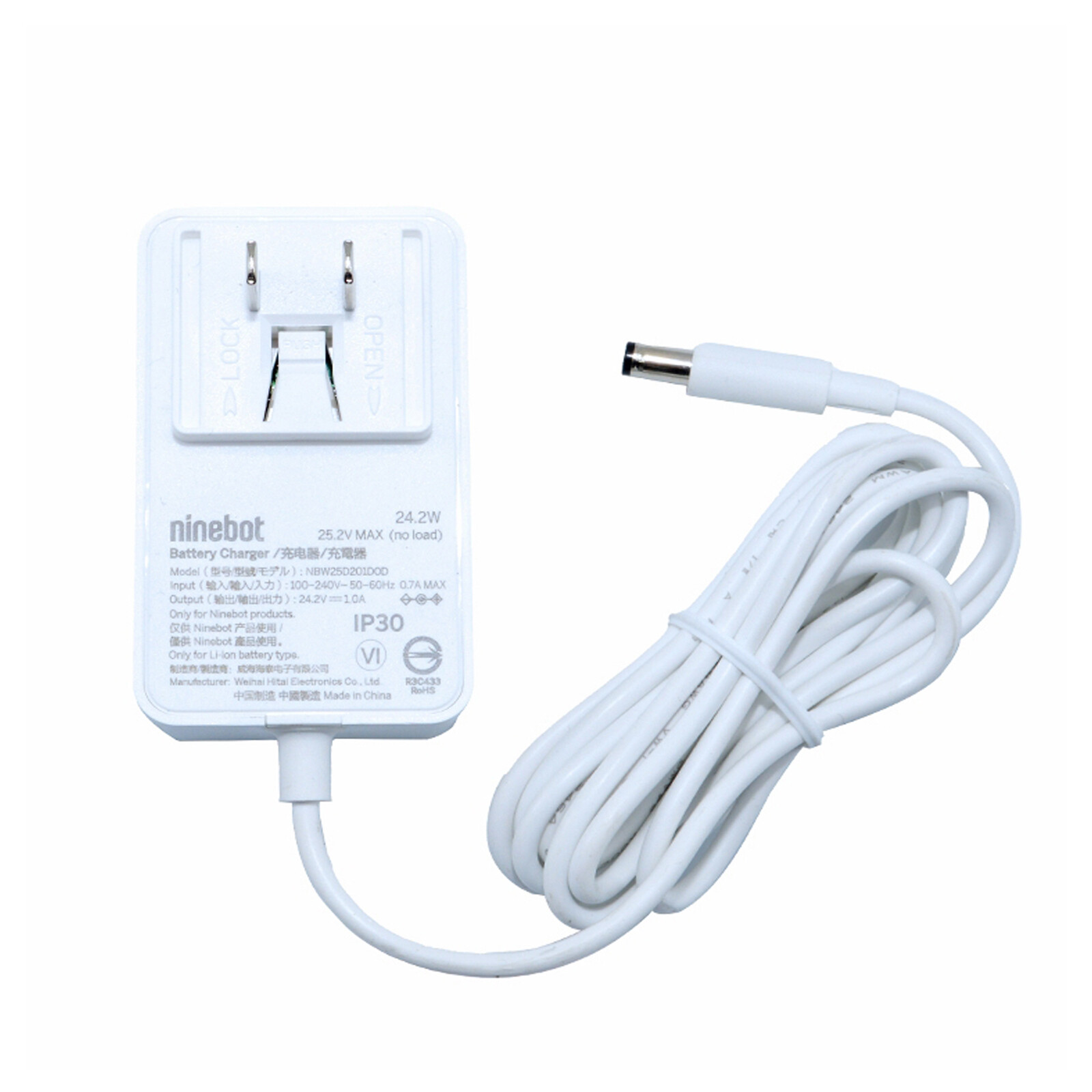 Per Monopattino Elettrico Ninebot C15C20 Caricabatterie 25.2V-24.2W Adattatore Batteria Caricabatterie foto 6