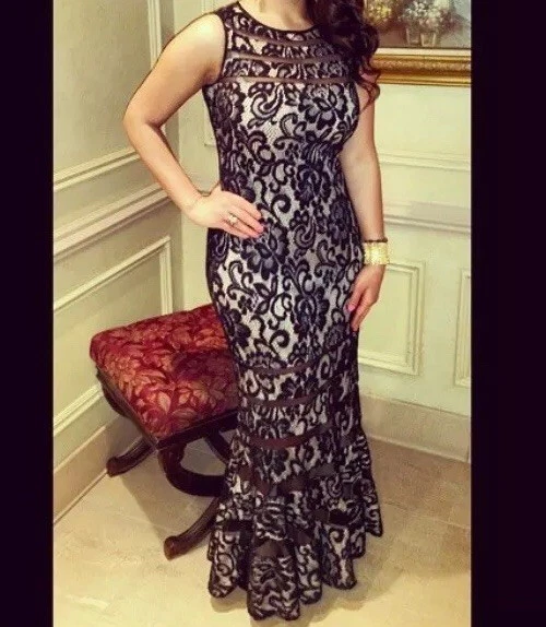 Stunning Betsy Adam Lace Evening Gown Sz 6 eBay