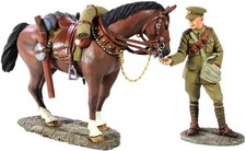 W Britain -  World War I 1916-18 British Lancer Feeding Horse #23063 WWI