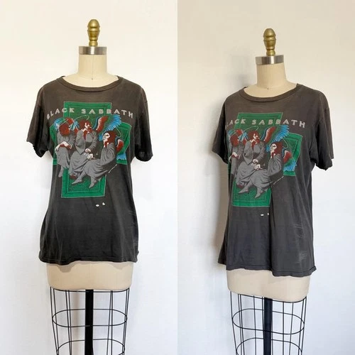 Black Sabbath T Shirt / Vintage Tour T Shirt / Black S 1980s vintage concert t-shirt, vintage, single stitch, B+ condition