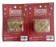 The Christmas Shoppe Ornament Hooks 25-Pack Decorative Gold Metal 2 Packs