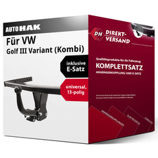 Für Golf III Variant 1H5 (Auto Hak) Anhängerkupplung starr + E-Satz 13pol Set