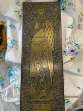 Brass Rubbing Sir Robert de Bures AD 1302 Acton, Suffolk, England ~ 20.5" x 7.5"