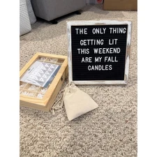 LITTLE HIPPO Felt Letter Board W/Organizer Box Natural Wood