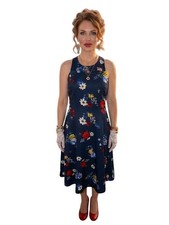 NWT $128 Banana Republic Size 6 Patrizia Nautical Floral Sleeveless Midi Dress