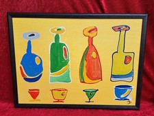 Beautiful Painting: Bottles And Glasses, Signed
