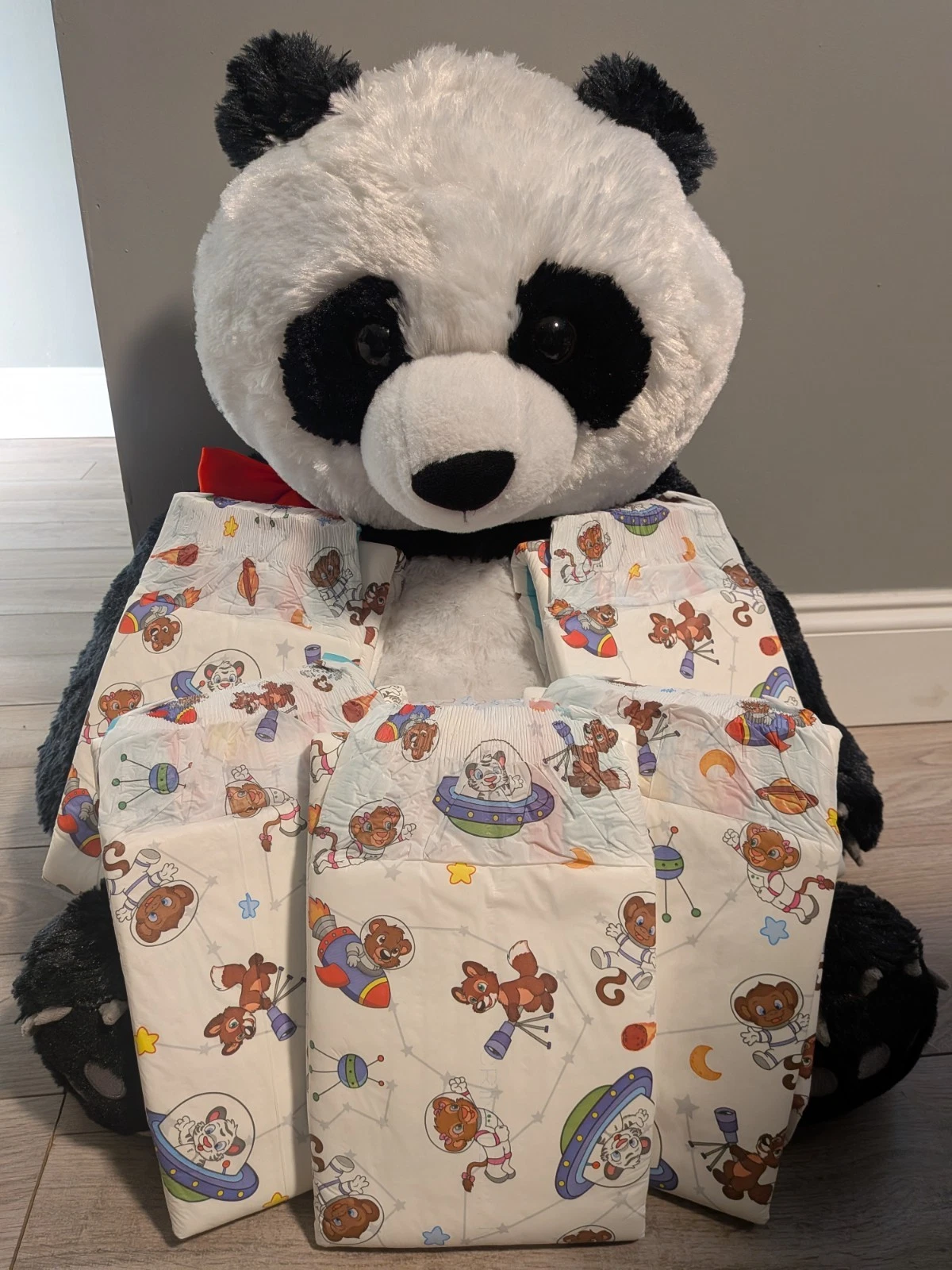 5 Pack Crinklz Tab Style Adult Diapers ABDL Astronaut Print Medium M 29-43"