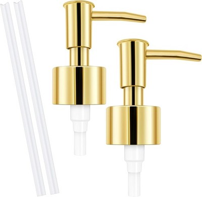 2Pack Gold Soap Dispenser Pump Replacement - Soap Pump for Lotion & Regular