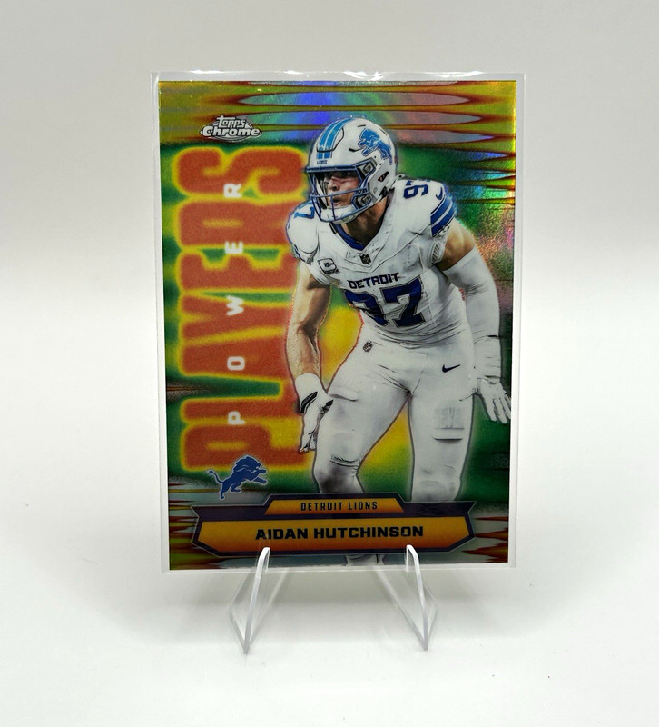 Topps Chrome 2025 Aidan Hutchinson Detroit Lions Power Players Refractor #PP-38