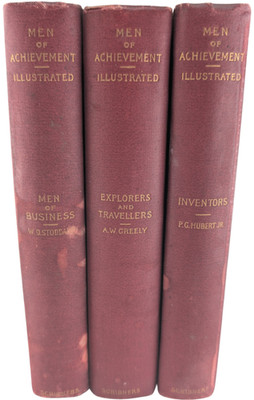 Men of Achievement Illustrated 3 Vol Set 1893 Scribner HC Stoddard Greely Hubert