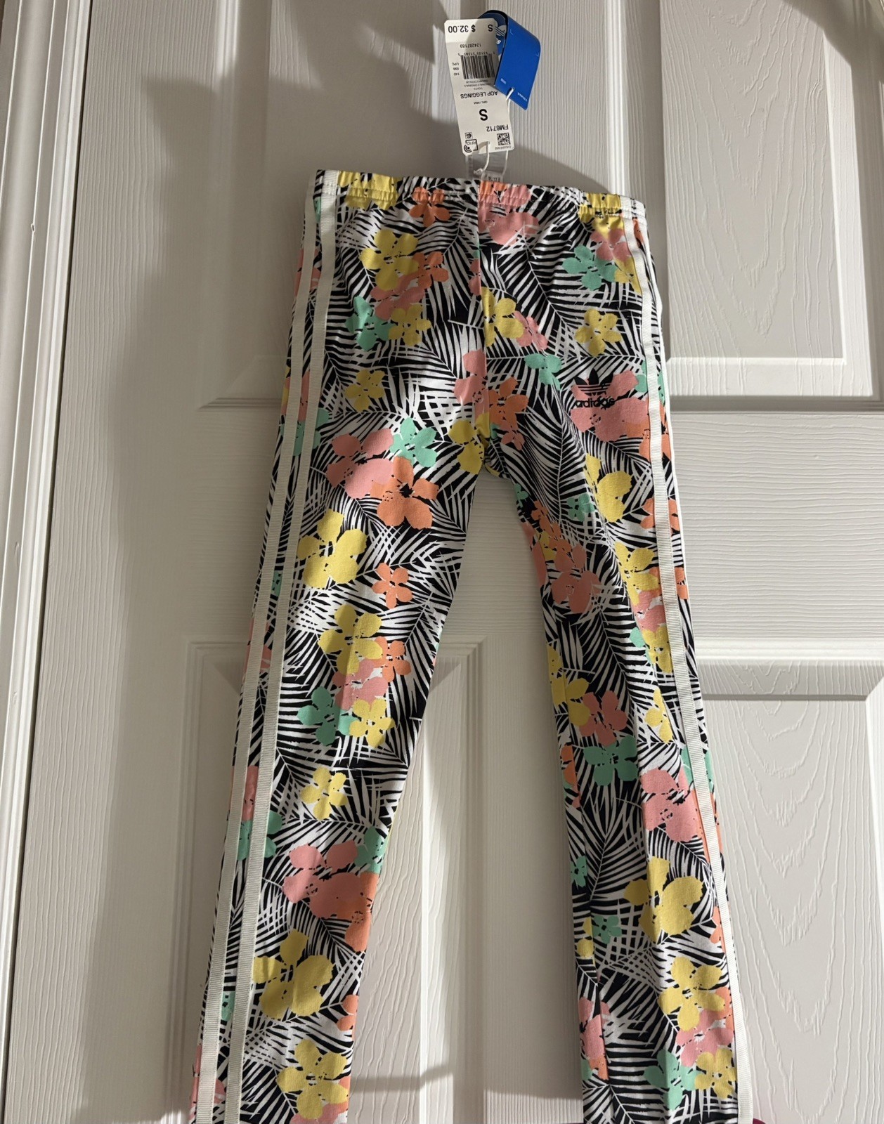 NWT Adidas Girl's Floral Leggings Size S 