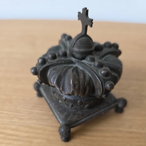 Antique silver plate Crown paperweight - Barkers Coachmakers 