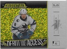 TY EMBERSON 2023-24 UD CREDENTIALS DEBUT TICKET ACCESS YELLOW SPECKLE (RC)