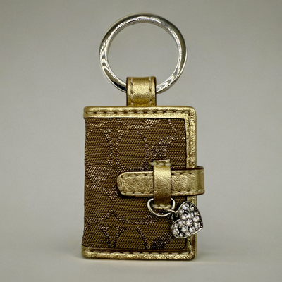 Coach Metallic Gold Photo Frame Holder Heart Charm Key Ring  