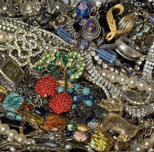 Vintage & Modern Some Signed Costume Jewelry Lot Full Small Priority Box # 116