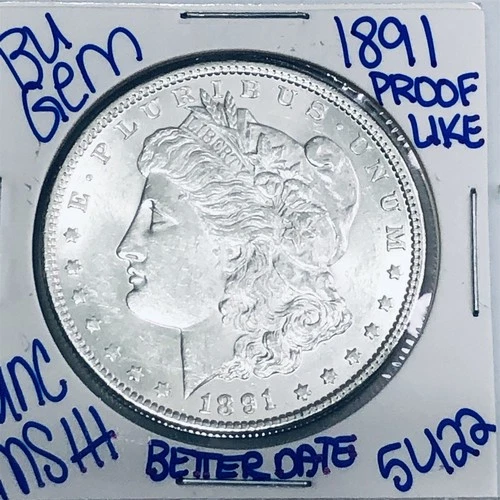 1891 BU UNCIRCULATED MORGAN SILVER DOLLAR AUTHENTIC U.S. MINT FREE SHIPPING 5422