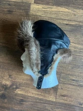 Men's Mink Fur Leather Ushanka Trapper Hat