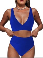 Women  s 2 Piece Bathing Suit. Blue, xl