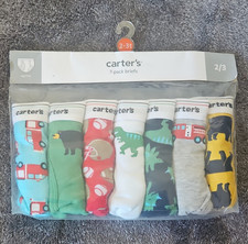Carter's Boys 7-Pack Cotton Brief Underwear 2-3T Multicolor Dino Sports
