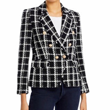 Generation Love Eliza Black White Tweed Timeless Blazer Medium