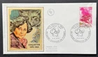 AtoZ. 1973 France Beautiful Silk FDC Writer Collette & Her Cat