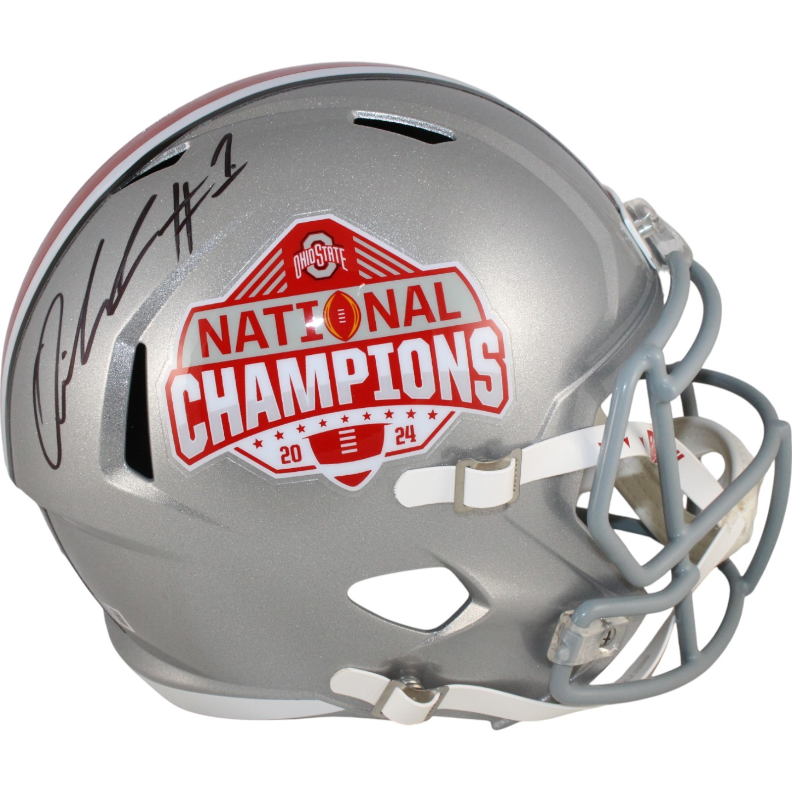 Judkins Autographed Signed Ohio State Buckeyes Quinshon Ohio State National Champ F/S Helmet Beckett 50050 