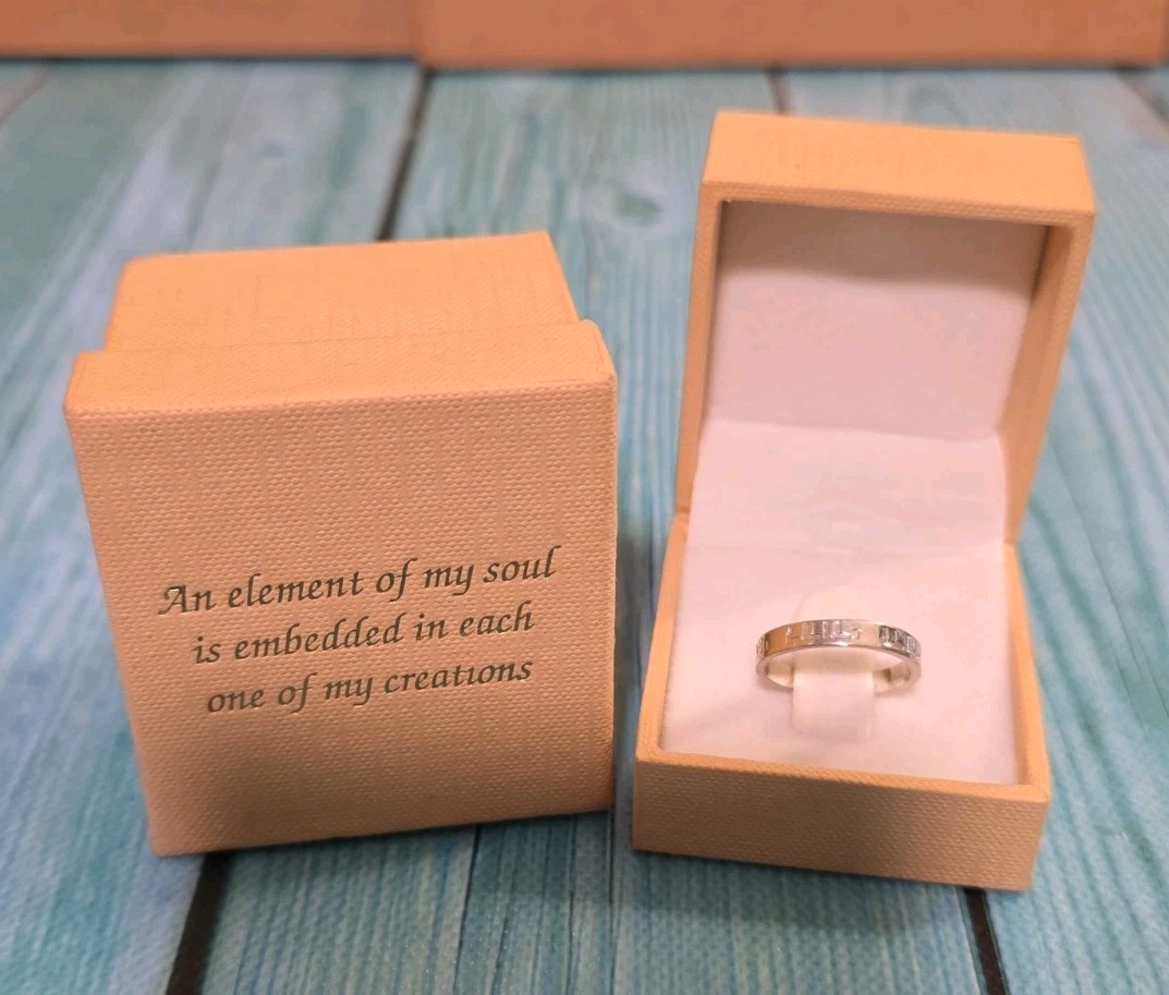 Alianza de boda hebrea Neta Wolpe oro blanco sólido 14k talla 6