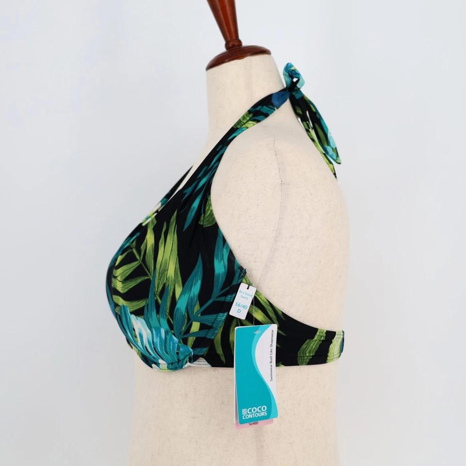 Top de biquíni feminino Coco Reef Contours camafeu tropical push-up halter tamanho 16/40D - Imagem 2 de 4