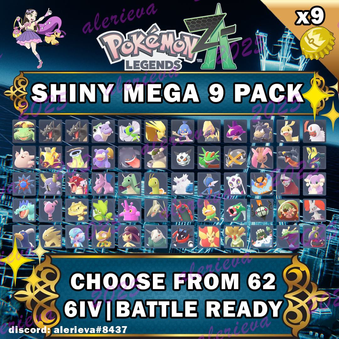 POKEMON LEGENDS ZA Z-A 6IV SHINY ALPHA MEGA BUNDLE ANY 9 EV