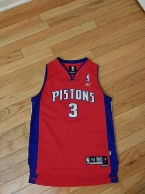 Ben Wallace Detroit Pistons NBA Reebok Alt Red Jersey Youth Size M