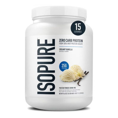 Isopure Zero Carb 100% Whey Protein Isolate Vanilla Protein Powder, 25g, 1 Lbs