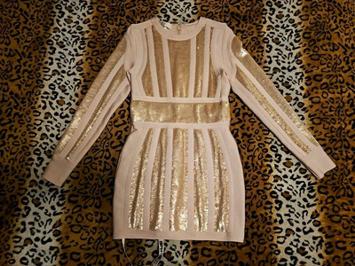house of cb bandage dress gold House of CB The OG Rose Bandage Maxi Dress - Limited Edition Size XS