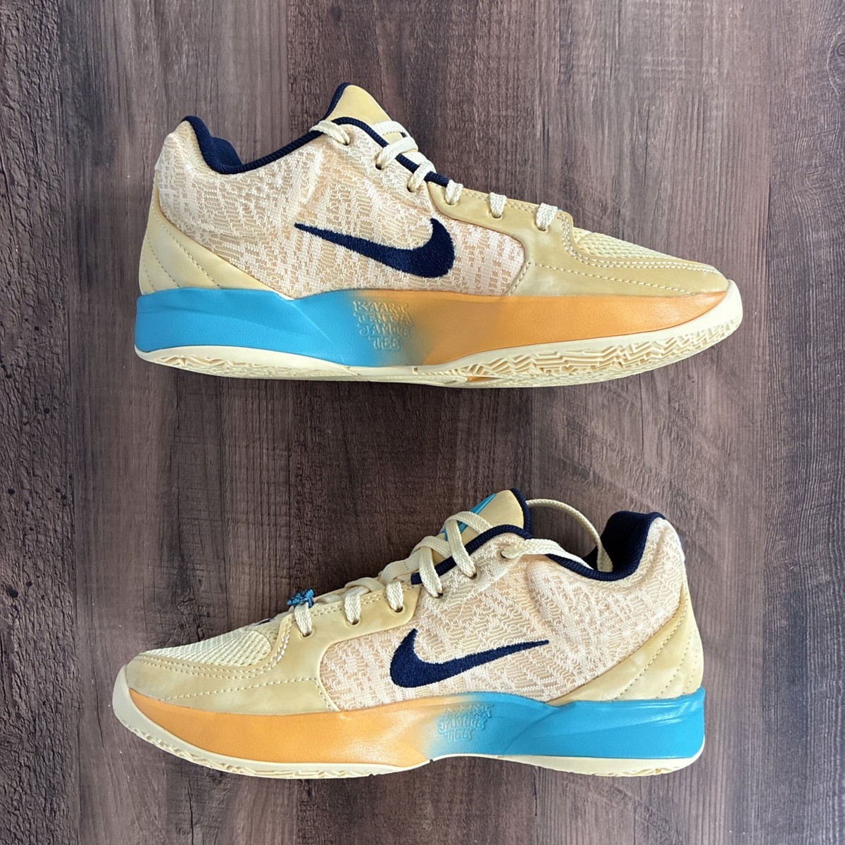 Nike Ja 2 Sonic Yellow Teal Blue Men Size 6.5 / Women 8 Basketball