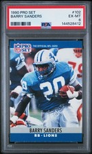 1990 PRO SET #102 BARRY SANDERS PSA 6