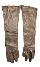 Vintage Aris Of Paris Brown Leather Driving Gloves Women Size 6.5 70s French