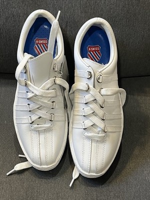 K-Swiss Classic White Leather Sneakers Womens Size 7.5 NARROW NWT Deadstock