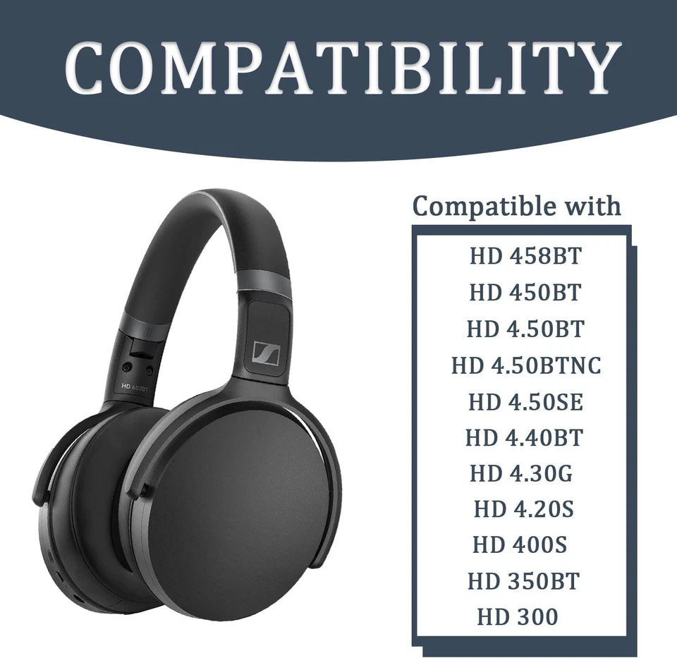 Sennheiser HD 4.50 BT Replacement Ear Pads Cushions Genuine Leather ( 1 pair )UK - Image 2 of 4