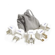 Adapter Plug Set for World Wide International Travel Use - Grounded Safe - Wo...