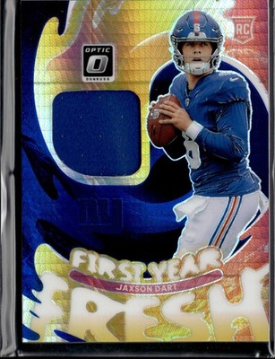 2025 Donruss Optic #FYFBH-JDA Jaxson Dart First Year Fresh Blue Hyper