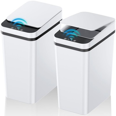 2 Pack 2.2 Gallon Automatic Touchless Garbage Can, Small Motion Sensor Smart ...