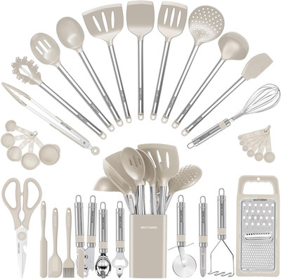Kitchen Utensil Set-Silicone Cooking Utensils-33 Kitchen Gadgets & Spoons for No