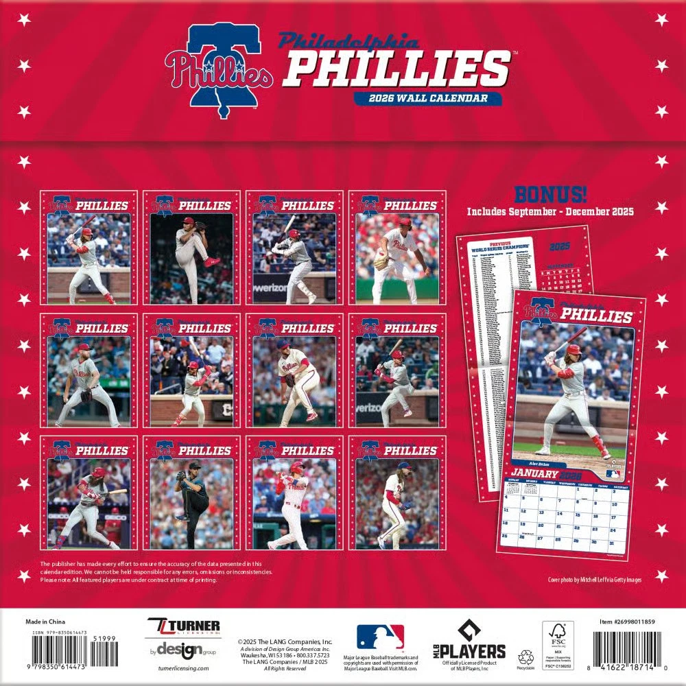 Philadelphia Phillies 2026 Wall Calendar
