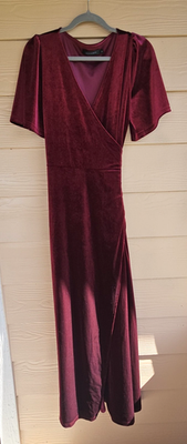 burgundy wrap dress short Gal Satin Wrap Mini Dress - Burgundy