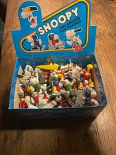 Snoopy 50 + x Figur Schleich 1984 Hong Kong mit Händler Box Sport Rudern,Kajak..