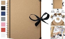 Scrapbook Album 60 Pages  Thick 200gsm Kraft Paper, Photo 8 x 8 Inch Brown