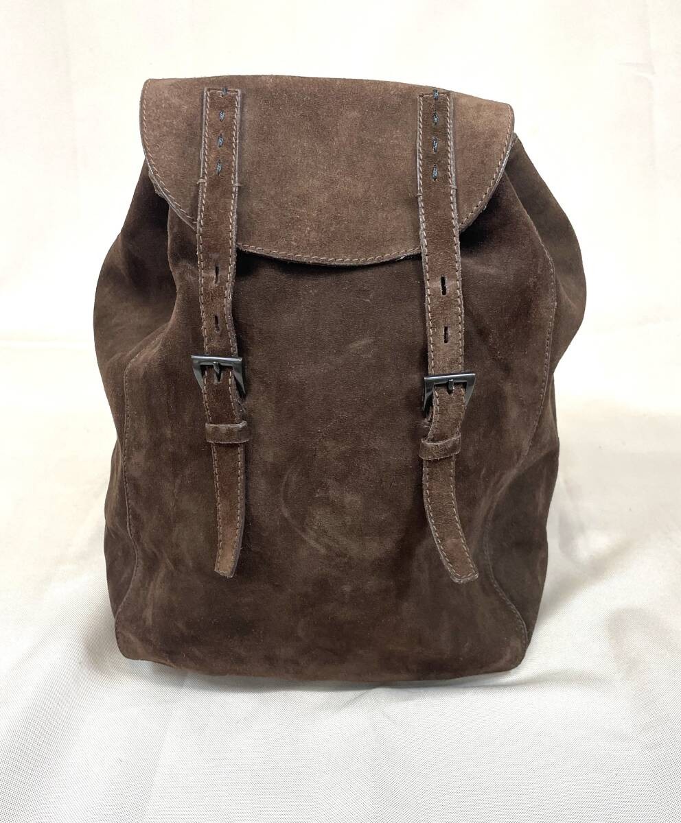 Rare   PRADA Unisex Full Leather Suede Backpack  Leather Backpack  Leather BAG C