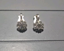 Vintage Ladies Rhinestone Clip On Earrings Costume jewellery 