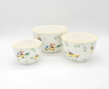 3pc Set Signature Ceramic Silly Bunny Easter Carrot Nesting Bowls 4" 5" 6" 