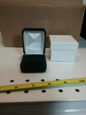Black Velvet single ring Box Display Jewelry Gift Boxes Velour 1 Dozen ...